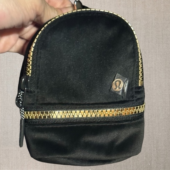 City Adventurer Backpack ***Nano Black Plush Velour Gold Hardware New with Tags - Picture 2 of 10